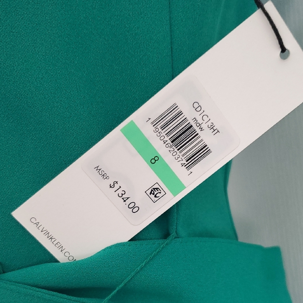 Calvin Klein Asymmetrical Green Dress - Picture 3 of 4